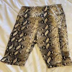 Snake skin print biker shorts